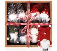 POWZOO 8Pcs Suspensions pour Sapin de Noël Lutins de Suspension Petit Gnomes,Mini Père Scandinave Suédoise Père Noël,Lutins Tricotés Suédois en Peluche,pour Arbre de Noëls ou étiquettes-Cadeaux.