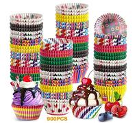 POWZOO 900 Pièces Caissettes à Cupcakes en Papier de Fête, Moule Cupcake Standard 6.8 * 3.2cm, pour Mariage, Dessert, Fête, Gobelets pour Gâteaux