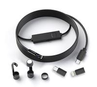 POWZOO CaméRa Endoscopique,Double Lentille,3-en-1,1920 HD avec 8 LED,CâBle 5m Semi-Rigide,pour Smartphone Android Et iOS,Iphone,Ipad,Samsung.