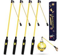 POWZOO Lot de 4 Bâton de Lanterne LED,Long 50 cm Baguette de Lanterne Halloween,Bâtons de Lanterne avec lumière,Bâtons à Lanterne électronique LED, pour Saint-Martin,Défilés de Lanterne et soirées.