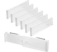 POWZOO Lot de 6 séparateurs de tiroir réglables,Separateur Tiroirs Extensibles de 27 à 45 cm,Organisateur de Tiroir Réglables Pour Cuisine,Salle De Bain,Vanité,Chambre,Bureau.