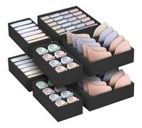 POWZOO Lot de 8 Boites de Rangement,Boite Organisateur Tiroir Pliable,Boite Rangement Vetement Tissu Non-Tissé,Ouvertes de Organisateur Armoire,pour Soutiens-gorge, Culottes, Chaussettes et Cravates.