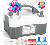 POWZOO Pompe à Ballon électrique avec Accessoires de décoration,Gonfleur Ballon 220-240V 600W,Pompe à Ballon Haute Puissance,Deux Modes,Deux Buses,pour Anniversaire,fête, Mariage,décoration de Noël.