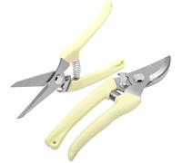 POXIAOER Lot de 2 sécateurs de jardin avec lame en acier inoxydable, pour la coupe des plantes, la cueillette des fruits, la floristique