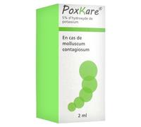 PoxKare® Molluscum - Solution d’Hydroxyde de Potassium 5% - Traitement Ciblé & Indolore - Embout Applicateur Fin - Sans Saignement - Enfant