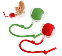 Poxtedsr Balle Interactive à Rouler et à Mâcher pour Chat et Chien - Jouet Bougeant Toute Seule (Rouge+Vert)