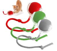 Poxtedsr Jouet interactif pour Chat, Balle Interactive à Rouler, Jouet Interactif Chien Balle Qui Bouge Toute Seule (Rouge+Vert+Gris)