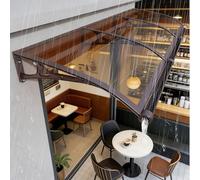 Poxvythb Auvent de Porte d’Entrée 100 x90 cm,Auvent De Porte D'entrée Extérieure avec Cadre PP et Embouts Aluminium, Protection Contre Pluie, Neige et UV pour Porte, Fenêtre ou Terrasse