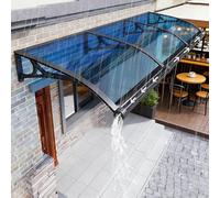 Poxvythb Auvent de Porte et fenêtres,Marquise en Polycarbonate Résistante, Toit Marquise avec Gouttière en Polycarbonate Protection Contre Pluie,UV et la Neige Support Robuste en ABS Durable