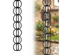Poxvythb Chaînes de Pluie pour Jardin Extérieur, for Jardin/Cour/terrasse, Parfaite pour remplacer Les descentes de Pluie, Fonction De Drainage, Chaînes de Gouttière Cascade Noir 3m(10ft)