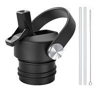 POYAKU Couvercle à paille pour bouteille d'eau Hydro Flask à goulot standard et bouteille d'eau simple Modern Ascent (Noir)