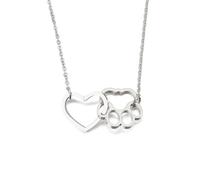 POYAMUSE Collier en acier inoxydable avec pendentif patte de chien pour femme, pendentif en forme de patte d'animal mignon, chaîne minimaliste, collier délicat pour amoureux des animaux de compagnie