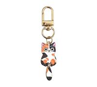 POYAMUSE Porte-clés en forme de chat pour homme et femme, Queue calico, Small