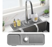 PoYang Tapis de robinet de 45 cm pour évier de cuisine - Protection anti-éclaboussures derrière le robinet, protecteur d'évier pour évier de cuisine, long protecteur de robinet en silicone et tapis