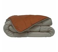 Poyet Motte Couette Microfibre 400g/m² Calgary - 240 x 260 cm - Gris Galet et Marron gimgembre
