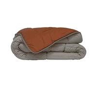 Poyet Motte Couette Microfibre 400g/m² Calgary - 240 x 260 cm - Gris Galet et Marron gimgembre