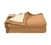 POYET MOTTE Couverture Laine Biche/Naturel 240 x 260 cm - Gamme Aubisque - Made in France
