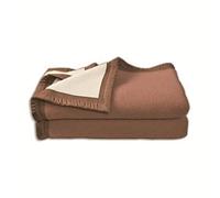 POYET MOTTE Couverture Laine Chamois/Blanchi 220 x 240 cm - Gamme Aubisque - Made in France