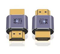Poyiccot Adaptateur HDMI 8K, adaptateur HDMI mâle vers mâle, adaptateur HDMI 2.1 48 Gbit/s UHD HDMI vers HDMI, prise en charge du port HDMI 8K @ 60 Hz 4K @ 120 Hz pour vidéo 3D HDR Nintendo Switch PS5 Roku TV, 2 pièces