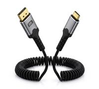 Poyiccot Câble USB C vers DisplayPort, 8K @ 60 Hz 32 Gbit/s Thunderbolt 4/3 vers DP, câble de type C vers port d'affichage, charge rapide pour projecteurs, tablettes, galaxie, moniteur de jeu