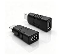 Poyiccot Lot de 2 mini adaptateurs USB C vers Mini USB, Type-C mâle vers mini USB femelle pour charger et synchroniser les données, compatible avec MacBook Pro/Air, caméra embarquée de voiture