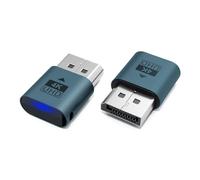 Poyiccot Lot de 2 prises factices DisplayPort 4K, émulateur d'affichage fantôme sans tête, émulateur EDID, adaptateur d'affichage virtuel, prise factice DP 4K 4096 x 2160 @ 60 Hz, 3840 x 2160 @ 60 Hz