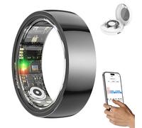 POYIPI Bracelet connecté connecté 2025 pour homme et femme, anneau de fitness étanche IP68 avec suivi du sommeil/suivi des pas/fréquence cardiaque/oxygène dans le sang/distance/calories, sans