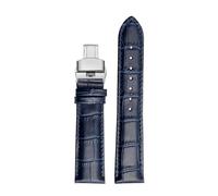 POYNMRE 18 mm 20 mm 22 mm Band de montre à chute de vache compatible avec Casio Ocean Heart EFB-670/530 EFV-600 EFS-S500 en cuir bracelet Bracelet Bleu noir(S dark blue-silver B,19mm)