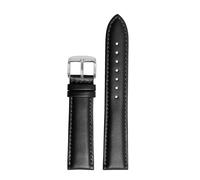 POYNMRE 18 mm 20 mm 22 mm Band de montre à chute de vache compatible avec Casio Ocean Heart EFB-670/530 EFV-600 EFS-S500 en cuir bracelet Bracelet Bleu noir(P black-silver A,21mm)