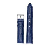 POYNMRE 18 mm 20 mm 22 mm Band de montre à chute de vache compatible avec Casio Ocean Heart EFB-670/530 EFV-600 EFS-S500 en cuir bracelet Bracelet Bleu noir(S royal blue-silve A,21mm)