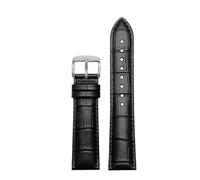 POYNMRE 18 mm 20 mm 22 mm Band de montre à chute de vache compatible avec Casio Ocean Heart EFB-670/530 EFV-600 EFS-S500 en cuir bracelet Bracelet Bleu noir(S black-silver A,20mm)