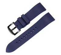 POYNMRE 20 21 22 23 24mm Quick Release FKM Rubber Watch Band Compatible With Casio Sport Silicone Strap Bracelet(Blue-black pin,24mm)