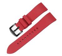 POYNMRE 20 21 22 23 24mm Quick Release FKM Rubber Watch Band Compatible With Casio Sport Silicone Strap Bracelet(Red-black pin,23mm)