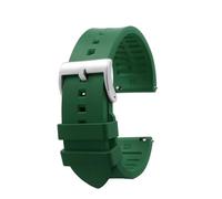 POYNMRE 23 mm 24 mm FluororBber Watchband compatible avec Casio PRW-6600 PRG-600 STRAP PRW-60 PRW-30 PRW-50 PRW-70YT Sports Watch Bracelet(Green-silver,23mm)