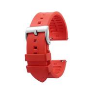 POYNMRE 23 mm 24 mm FluororBber Watchband compatible avec Casio PRW-6600 PRG-600 STRAP PRW-60 PRW-30 PRW-50 PRW-70YT Sports Watch Bracelet(Red-silver,24mm)