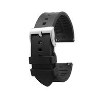 POYNMRE 23 mm 24 mm FluororBber Watchband compatible avec Casio PRW-6600 PRG-600 STRAP PRW-60 PRW-30 PRW-50 PRW-70YT Sports Watch Bracelet(Black-silver,24mm)