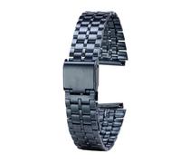 POYNMRE Accessoires de montre en acier inoxydable compatibles avec Casio A168 A158W AQ-230 LA-680, petite montre dorée avec petite chaîne carrée en acier fin de 18 mm(Blue 5)