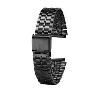 POYNMRE Accessoires de montre en acier inoxydable compatibles avec Casio A168 A158W AQ-230 LA-680, petite montre dorée avec petite chaîne carrée en acier fin de 18 mm(Black 5)