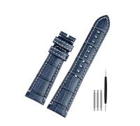 POYNMRE Bracelet de montre Armani AR1862 en cuir vache véritable for homme, 22 x 18 mm, bleu, 1892, 1947, 1861, 1979, texture crocodile(Blue no clasp)