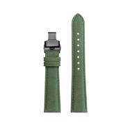 POYNMRE Bracelet de montre classique rétro en cuir vachette 19 mm, compatible avec Casio Forester FT-500WC AW-80V W-89H, bracelet for homme(Green Black fold)