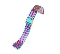 POYNMRE Bracelet de montre en acier fin de 18 mm compatible avec CASIO A158/A159/A168/A169/B650 AQ230/700 A158W A168 Classic AE-1200 Bracelet en métal noir argenté(Dazzle Color B)