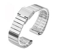 POYNMRE Bracelet de montre en acier fin de 18 mm compatible avec CASIO A158/A159/A168/A169/B650 AQ230/700 A158W A168 Classic AE-1200 Bracelet en métal noir argenté(Silver C)