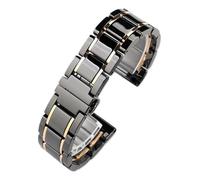 POYNMRE Bracelet de montre en acier inoxydable et céramique de 23 mm compatible avec Casio PROTREK Series PRW-30 PRW-50 PRW-60 PRW-70YT Bracelet de montre de sport étanche(A Black-gold)