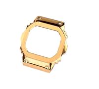 POYNMRE Bracelet de montre en acier inoxydable massif modifié compatible avec Casio DW5600 GW-B5600 GW-M5610, bracelet métal for homme(Gold-case,For GW-M5610)