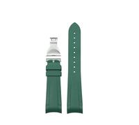 POYNMRE Bracelet de montre en caoutchouc compatible avec la série Tudor BLACK BAY Panda Little Monster Golden Eye Red Flower, bracelet silicone for homme(Green-silver)