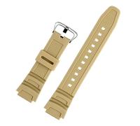 POYNMRE Bracelet de montre en caoutchouc compatible avec les modèles Casio W218h, AE-1200/1100, SGW-300, MRW-200 et F-108. silicone résine étanche à l'eau la poussière(Beige Silver)