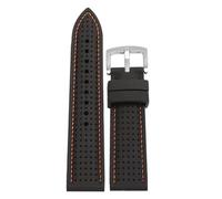 POYNMRE Bracelet de montre en caoutchouc et silicone 20 mm/22 mm, compatible avec Casio MDV-106, 107, MTP-1374, 1375, EFR-516, EQB-500, EQB800, Seiko(Black Orange -steel,22mm)