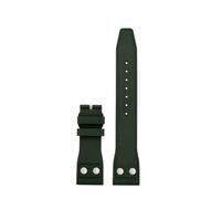 POYNMRE Bracelet de montre en caoutchouc fluoré FKM compatible avec les montres IWC Pilot Mark Portugal 20 mm, 21, 22, noir, à dégagement rapide, vert(Green no Clasp,Width 21mm)