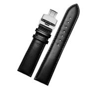 POYNMRE Bracelet de montre en cuir à carreaux for Casio EFV540/506/EFS-S500/510/EFR-30 Bracelet de montre EFV-540 noir marron 18mm 20mm 22mm 24mm(Black-silver B,18mm)