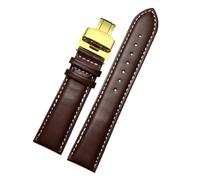 POYNMRE Bracelet de montre en cuir à carreaux for Casio EFV540/506/EFS-S500/510/EFR-30 Bracelet de montre EFV-540 noir marron 18mm 20mm 22mm 24mm(Brown white-gold B,19mm)